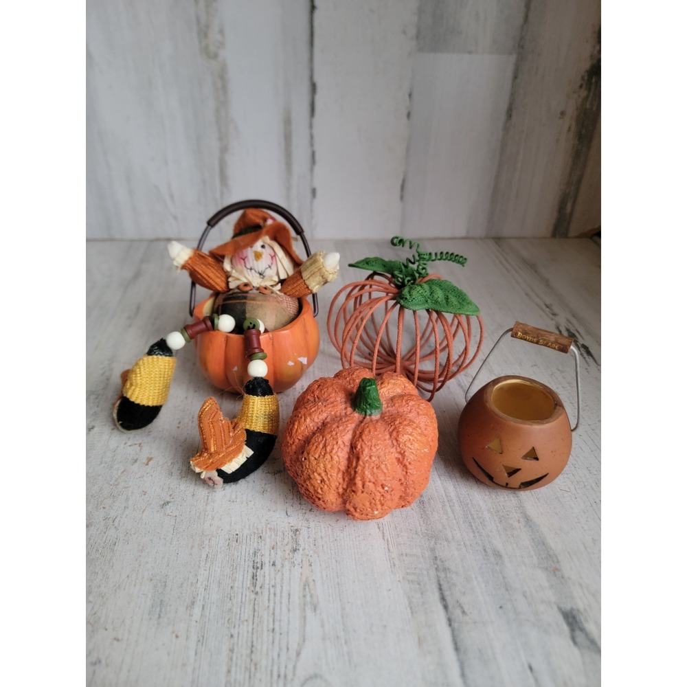 Halloween scarecrow mini set pumpkin jack-o'-lantern unique rustic